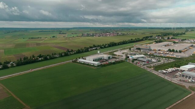 Drone Footage of Various Agricultural Machines on a Modern Farm &ndash; Aerial View of Farming Equipment
