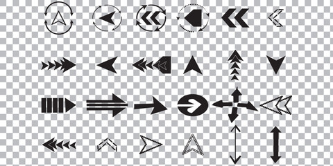 Set of vector arrow icons. Collection of pointers eps 10