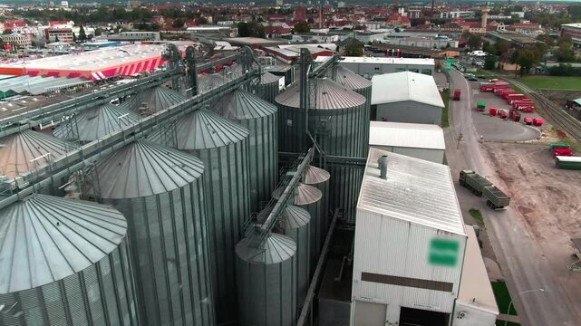 Drone Footage of Various Agricultural Machines on a Modern Farm &ndash; Aerial View of Farming Equipment