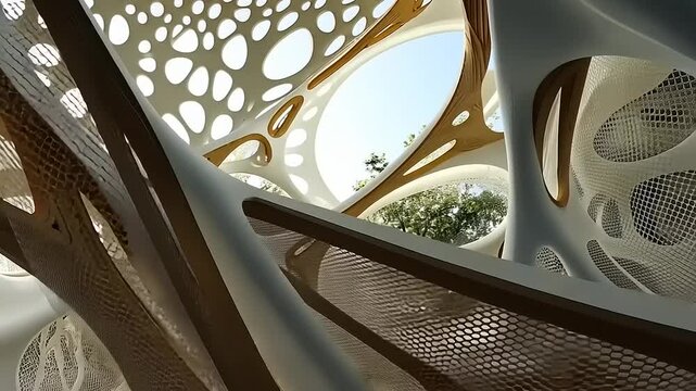 Innovative Biomorphic Architecture: A Fusion of Nature and Design Elements Creating an Open Structure