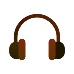 Headphones Minimal Music Device.  Flat Audio Device icon Illustration

