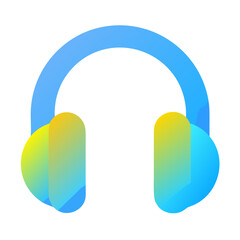 Headphones Minimal Music Device.  Flat Audio Device icon Illustration

