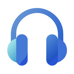 Headphones Minimal Music Device.  Flat Audio Device icon Illustration

