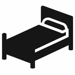 Single bed setting icon black vector on white background.