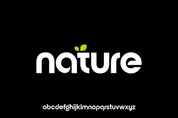 word of nature . modern minimalist clean alphabet font. lowercase bold typography vector illustration design © poncotanstd
