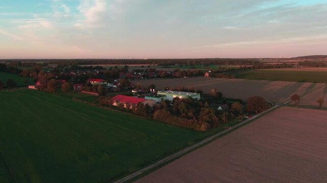 Drone Footage of Various Agricultural Machines on a Modern Farm &ndash; Aerial View of Farming Equipment