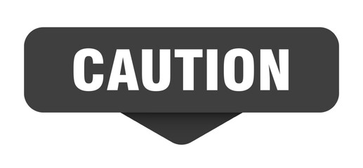caution sticker. caution sign on transparent background