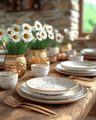 Obraz premium Elegant Farmhouse Dining Set