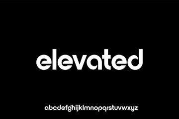 word of elevated . modern minimalist clean alphabet font. lowercase bold typography vector illustration design