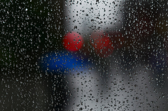 Raindrops on window pane