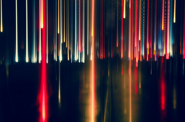 Night lights long exposure streaks