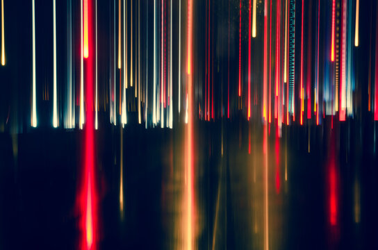 Night lights long exposure streaks