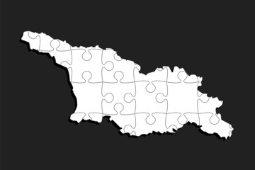 Creative map Georgia from white puzzle, jigsaw