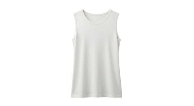 Blank White Sleeveless Shirt Mockup Transparent Background Perfect for Design Projects Easy to Customize Add Your Designs Logos and Text