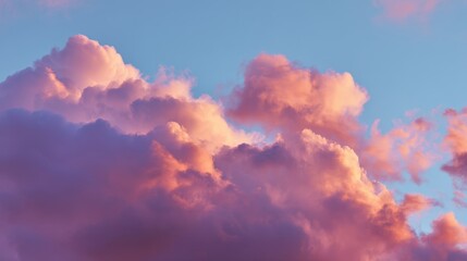 Vibrant pink clouds during sunset glow.