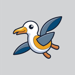 Detailed Albatross color Tattoo Design