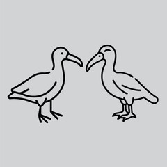 Symbolic Albatross Tattoo Concept Line Art