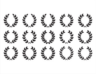 Elegant Laurel Wreath Icons for Award, Recognition, and Decorative Themes