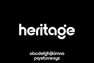 word of heritage . modern minimalist clean alphabet font. lowercase bold typography vector illustration design	
