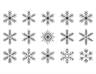 Winter Snowflake Designs for Christmas, Holiday, and Frost Themes