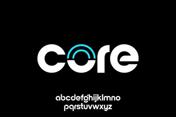 word of core . modern minimalist clean alphabet font. lowercase bold typography vector illustration design	