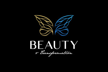 butterfly  logo, medicine healt people logo design concept template