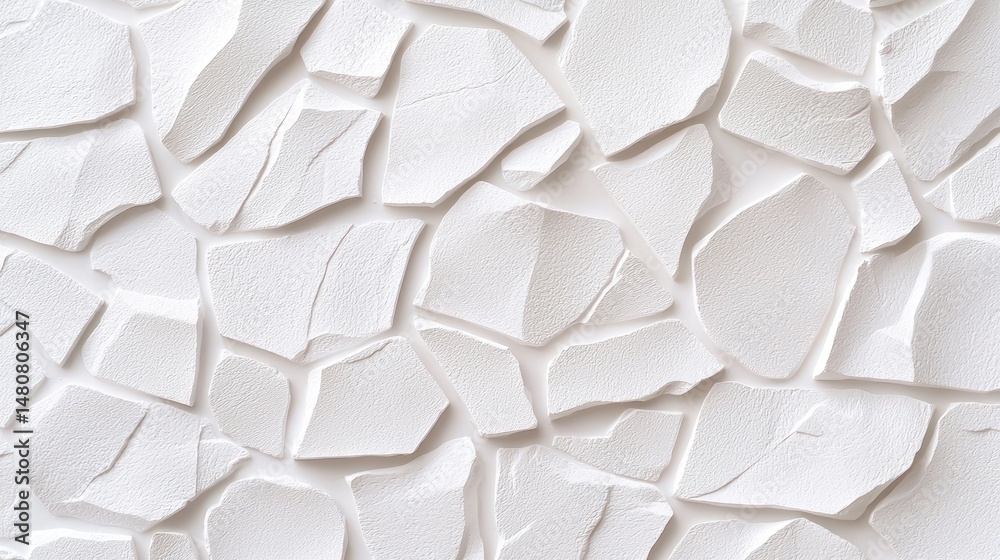 Poster abstract white stone fragments form a textured seamless pattern