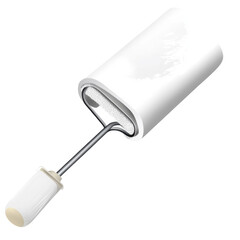 White Paint Roller with Handle for Home Improvement Projects and DIY Painting Tasks on transparent background