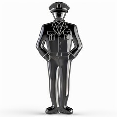 Obraz premium Polished black military figure in formal uniform.