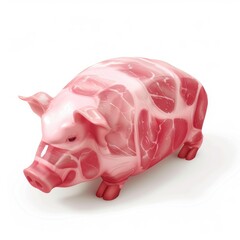 Rendered pork, a stylized representation of a pig.