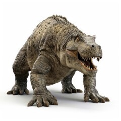 Fototapeta premium Massive prehistoric reptile against a plain background.