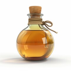 Ornate glass vial filled with amber liquid.