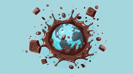 Flat splash design for Chocolate Day vector