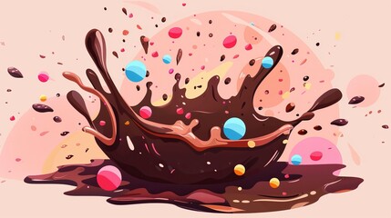Flat splash design for Chocolate Day vector