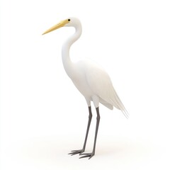 Obraz premium A digital rendering of a great egret.