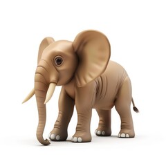 Obraz premium A digitally rendered baby elephant against a plain white background.