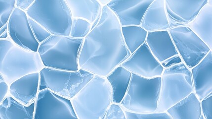 Ice blue crystalline structure with white translucent edges