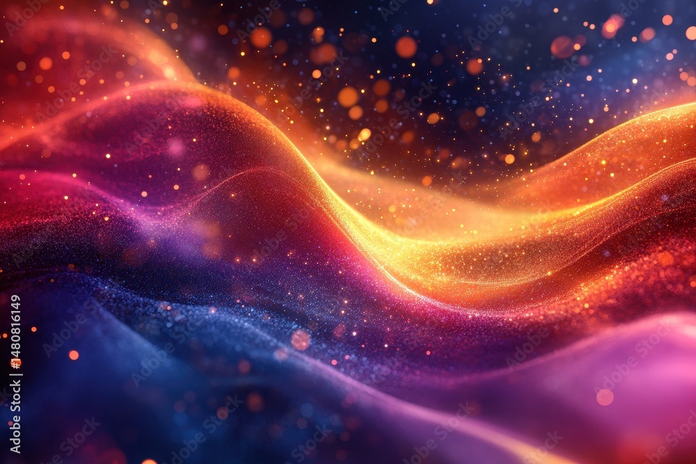Aufkleber colorful swirls of light create an abstract representation of energy flowing through a cosmic landsc