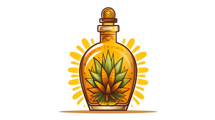 Creative tequila bottle cartoon design for commercial use