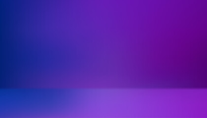 Studio with neon light background in navy blue and dark purple tones. Empty room and reflective wallpaper for dancing, music, parties or product display. Art & Illustration