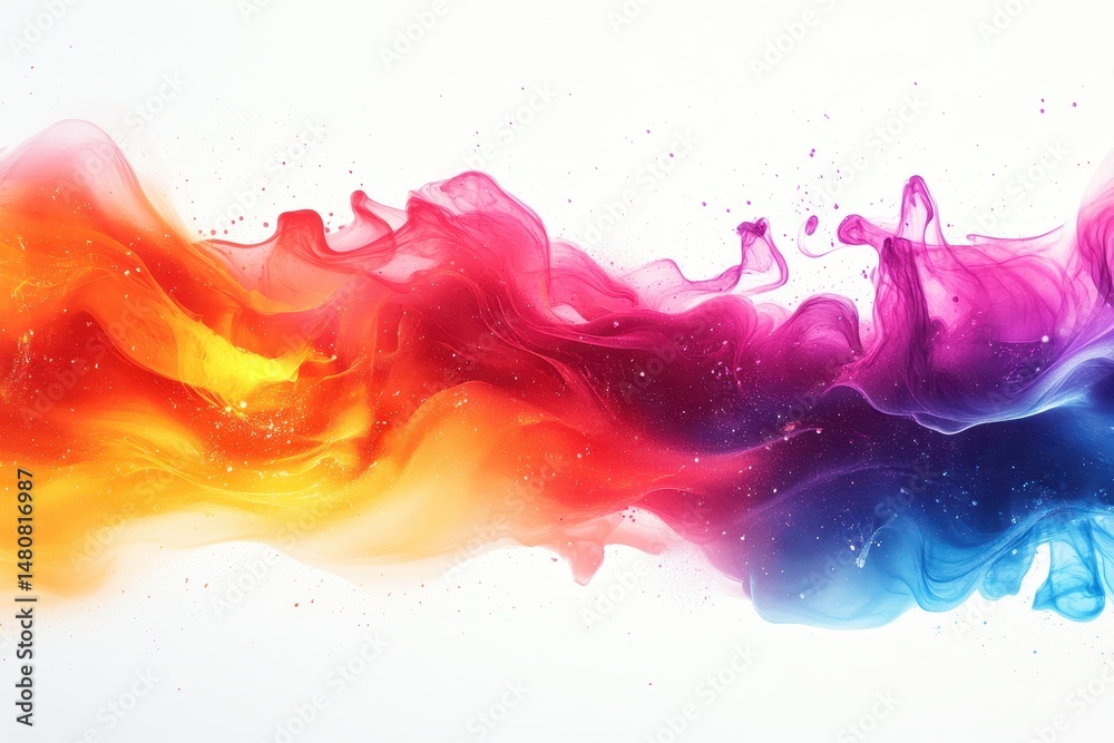 Poster colorful swirls of light create an abstract representation of energy flowing through a cosmic landsc