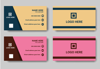 Vibrant Pastel Business Card Design Set | Minimal & Modern Corporate ID Template