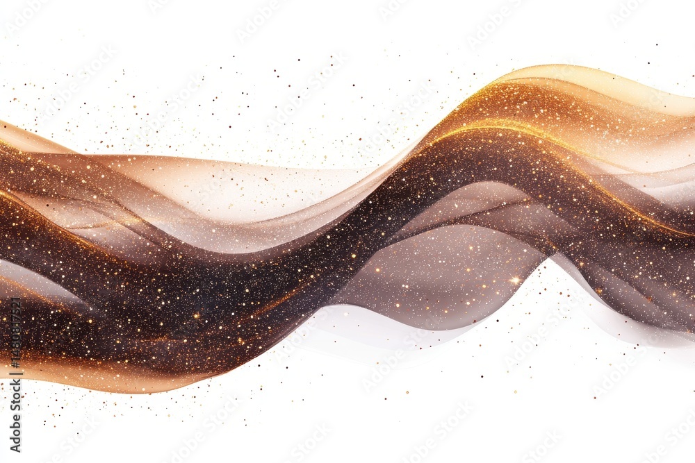 Aufkleber Golden wave texture with shimmering particles creating an elegant effect suitable for various design projects and backgrounds