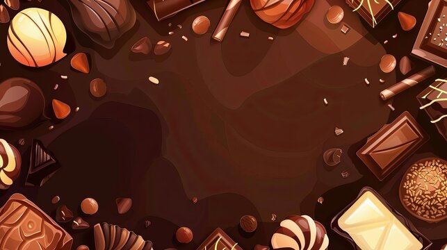 Poster card design with chocolate theme vector