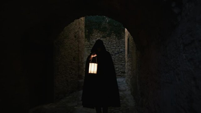 mysterious figure wanders around the village at night