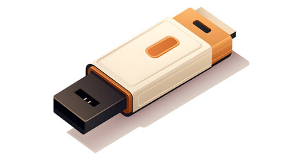 Cartoon Thumb Drive Vector Illustration for Technology Concept Design