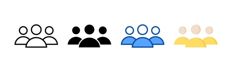 Team icon set bundle. Multi style icon collection perfect for websites, apps, and presentations. Simple vector icon collection