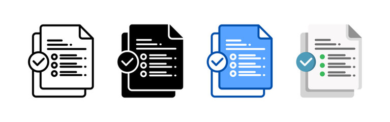Checklist icon set bundle. Multi style icon collection perfect for websites, apps, and presentations. Simple vector icon collection
