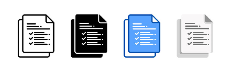 List icon set bundle. Multi style icon collection perfect for websites, apps, and presentations. Simple vector icon collection