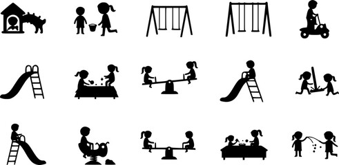 set of Child, children, play, seesaw, enjoy icon in a collection with other items
